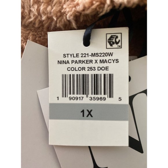 Nina Parker Womens Plus Scoop Neck Cozy Bralette Doe Size 1X - Picture 3 of 3